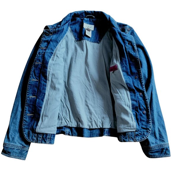L.L. Bean Jean Jacket Button-Down Front Blue Lined Size Small (EUC) - Picture 6 of 9
